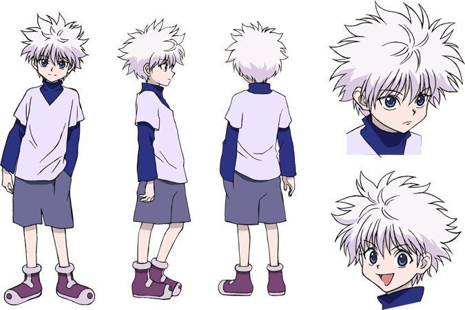 Distintos angulos del diseño de Killua